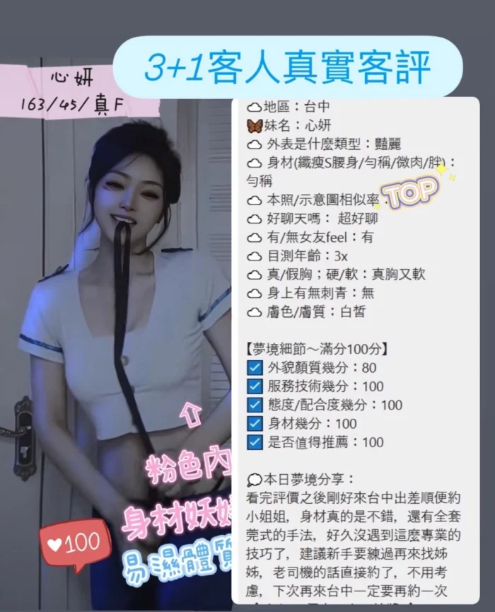 台中定點茶-心妍/163/45/?/F