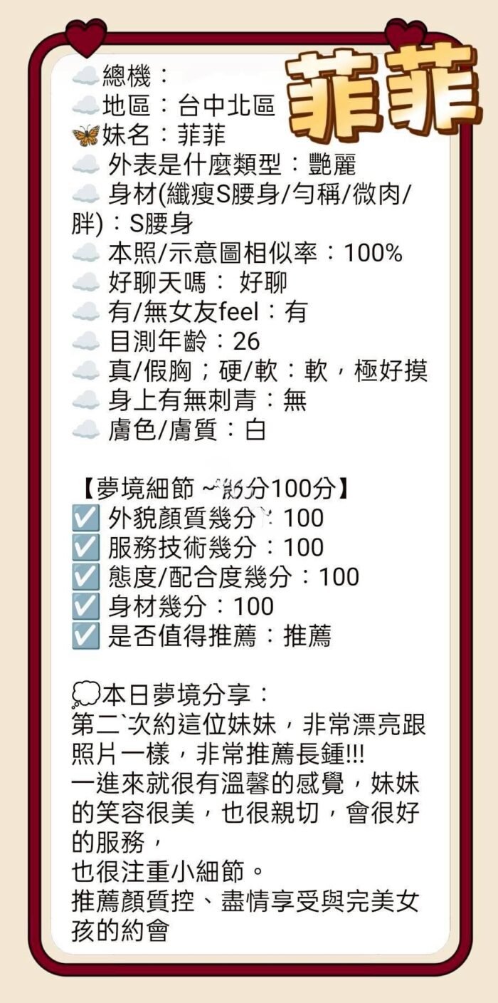 台中定點茶-菲菲/167/45/?/E